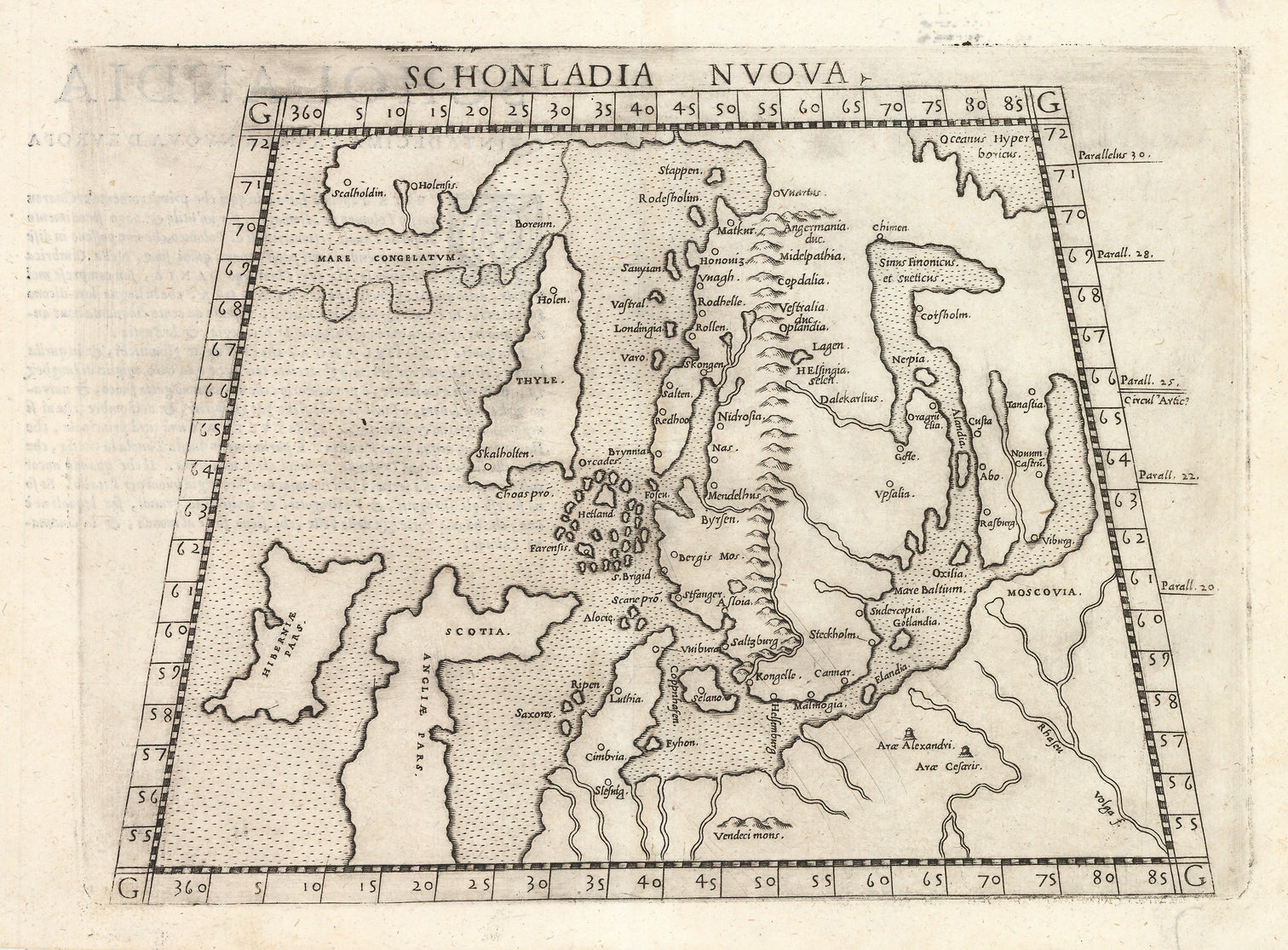 1614年 S. Munster 古地図 スウェーデンの古地図 DENMARK 1564 SEBASTIAN MUNSTER ANTIQUE ENGRAVED MAP 16TH