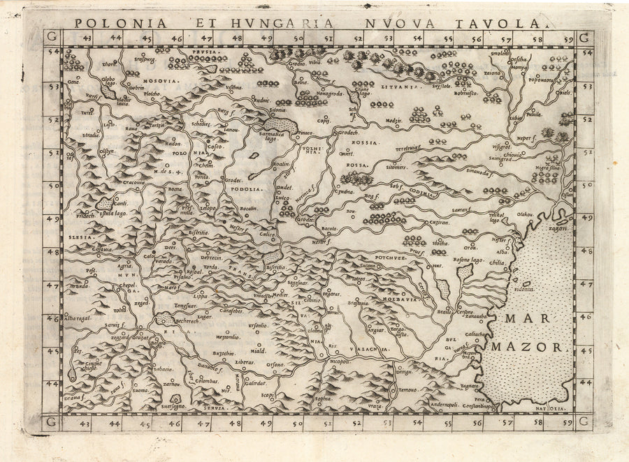 1574 Polonia et Hungaria Nuova Tavola
