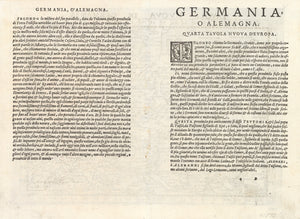 Antique Map of Germany: Tavola Nuova Di Germania by: Girolamo Ruscelli, 1574 | VERSO