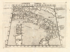 Antique Map of Italy: Europae Tabula VI By: Girolamo Ruscelli, 1574