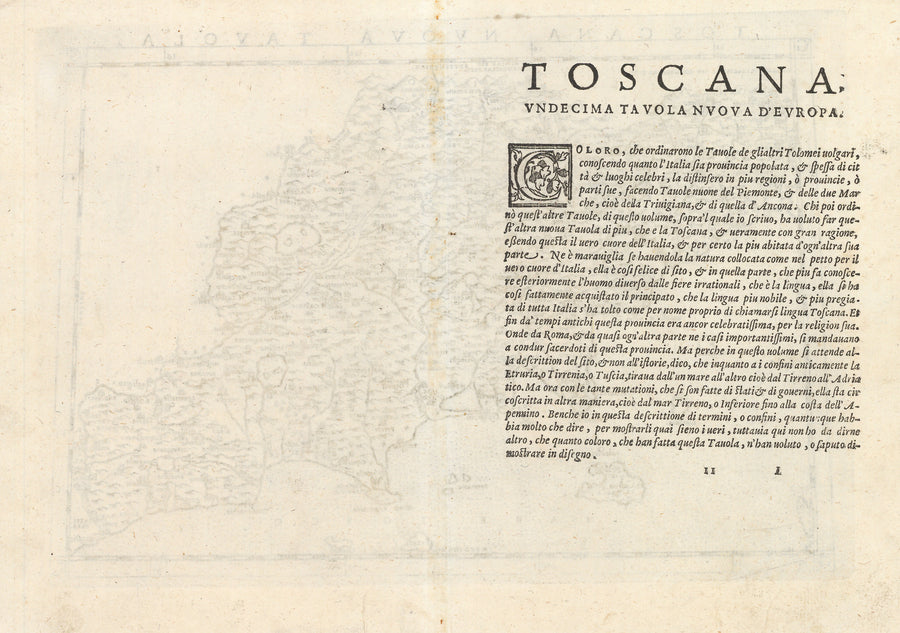 Toscana Nuova Tavola by: Girolamo Ruscelli, 1574 | Verso
