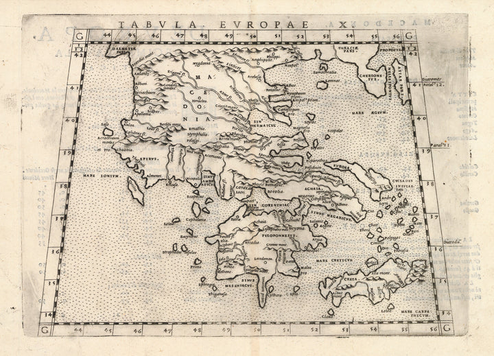 Antique Map of Greece: Tabula Europae X by: Ruscelli, 1574