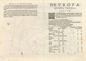 Antique Map of Dalmatia and Balkans: Europae Tabula V By: Girolamo Ruscelli, 1574 | VERSO