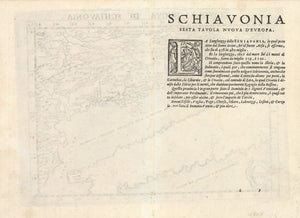Antique Map of Dalmatia: Tavola Nuova De Schiavonia by: Girolamo Ruscelli, 1574 | VERSO