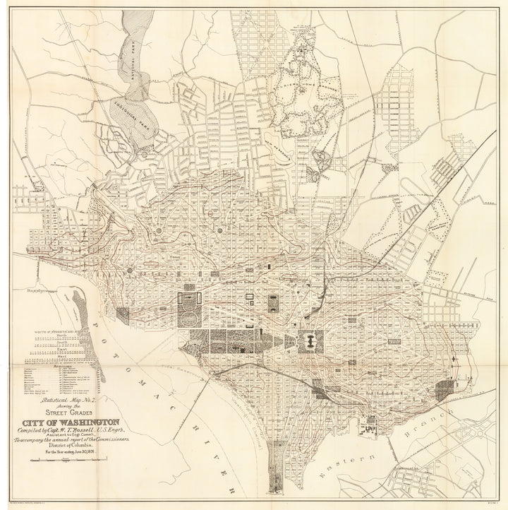 Statistical Map No.2 showing Street Grades. City of Washington, 1891