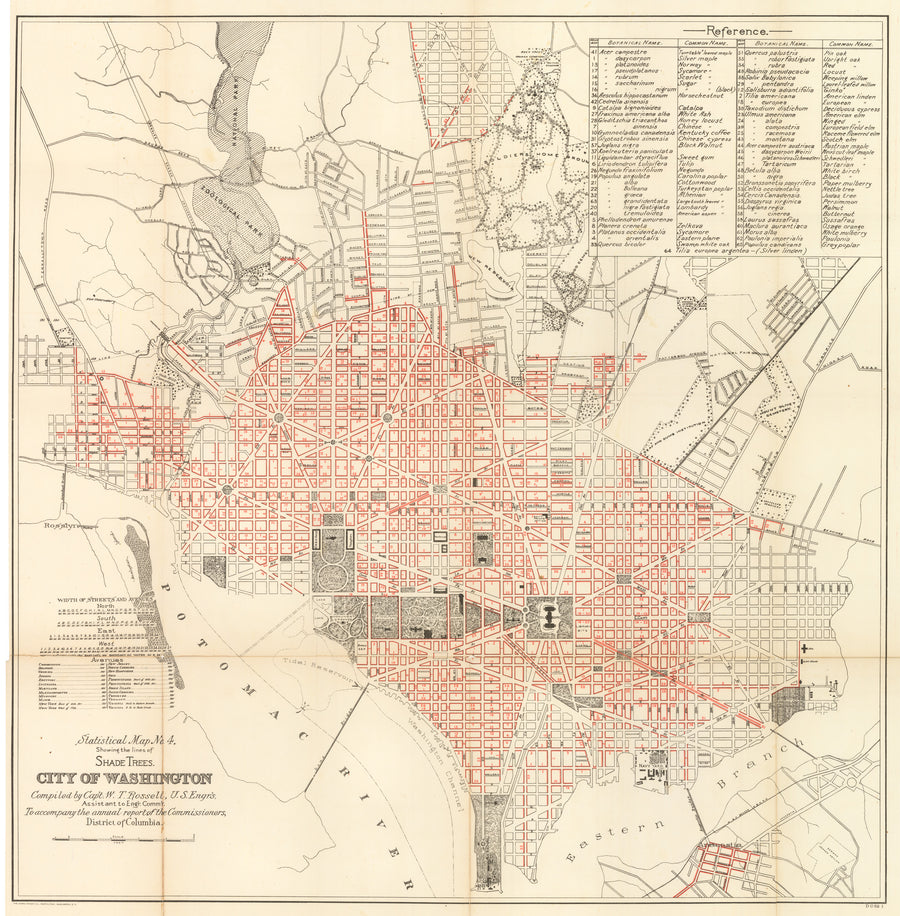 Statistical Map No. 4 Showing Lines of Shade Trees. City of Washington