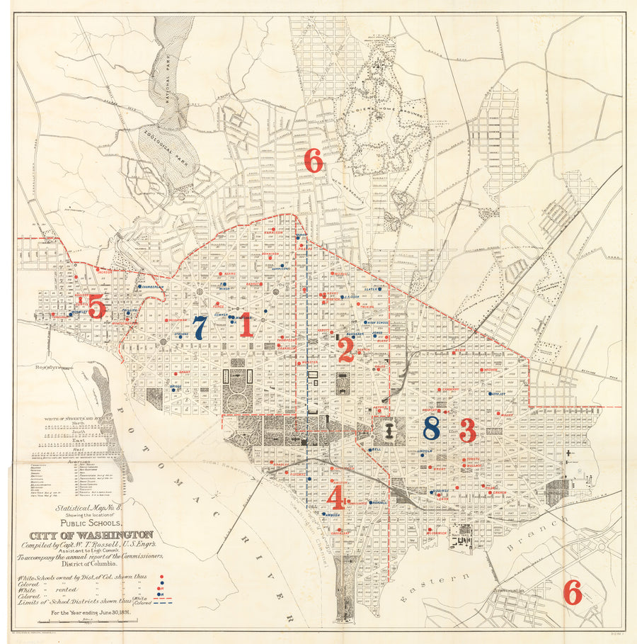 Statistical Map No. 8. Showing the Location of Public Schools. City of Washington
