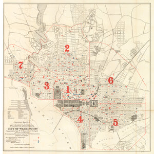 Statistical Map No. 9. Showing the Location of the stations of the Police and Fire Departments. City of Washington, 1891
