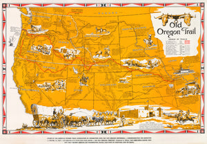 Vintage Map of the Old Oregon Trail by: American Pioneer Trails Association, 1959