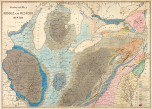 1843 Geological Map of the Middle and Western States