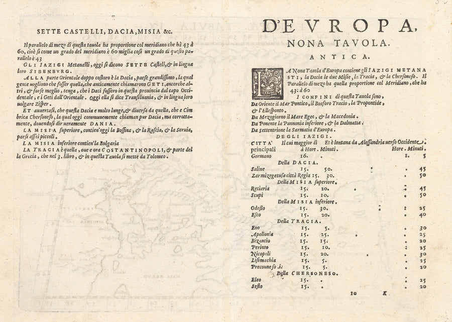 Europae Tabula IX by: Girolamo Ruscelli, 1574 | VERSO