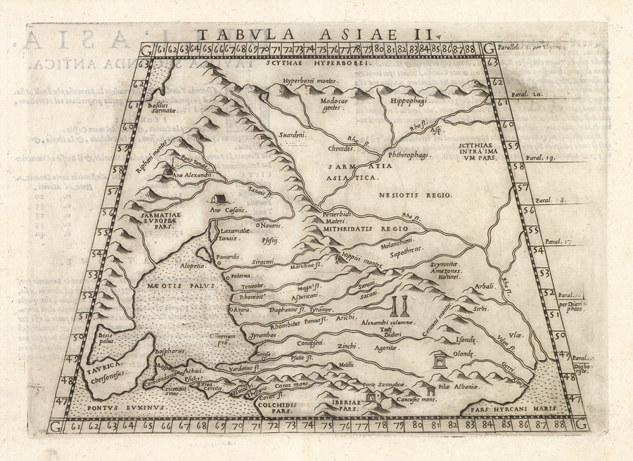 Antique Map: Tabula Asiae II by: Girolamo Ruscelli. 1574