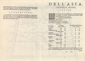Antique Map: Tabula Asiae IX by Girolamo Ruscelli, 1574 | VERSO
