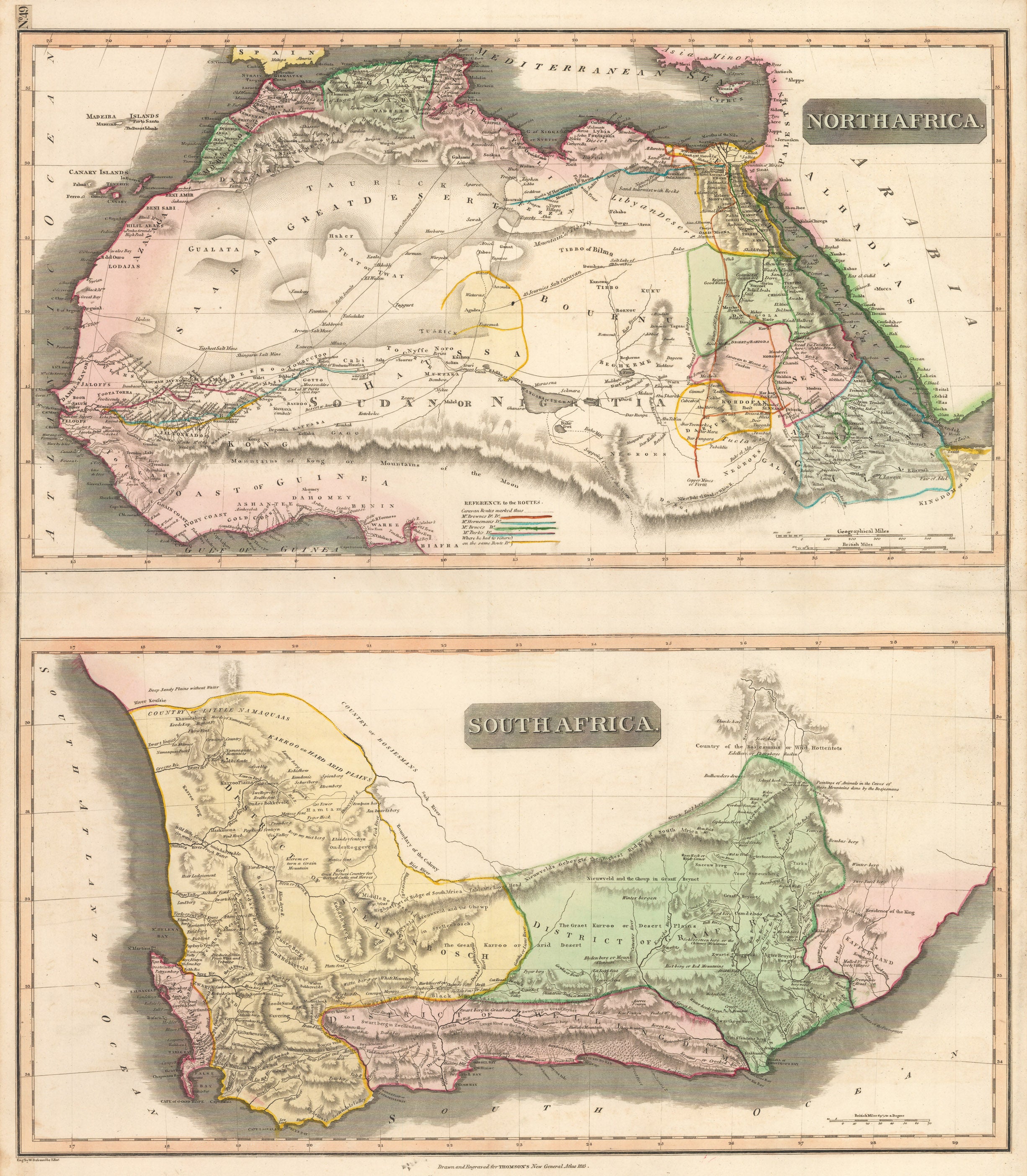 Antique Map: North Africa. South Africa. By: Thomson. 1815 – New World  Cartographic, image size:2452x2808