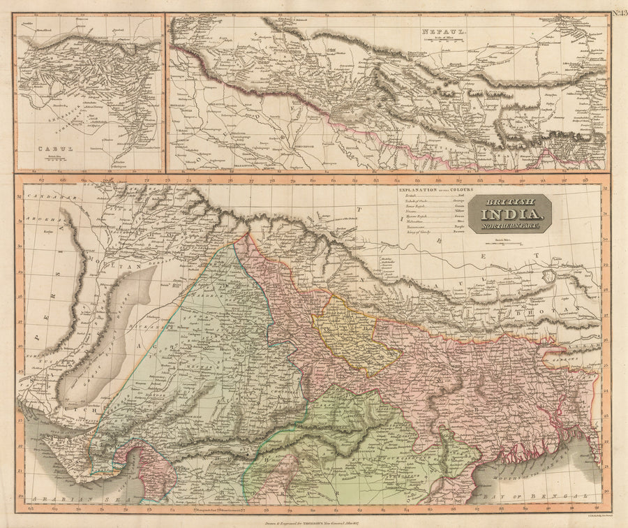 Antique Map: British India. Northern Part. by Thomson, 1817 