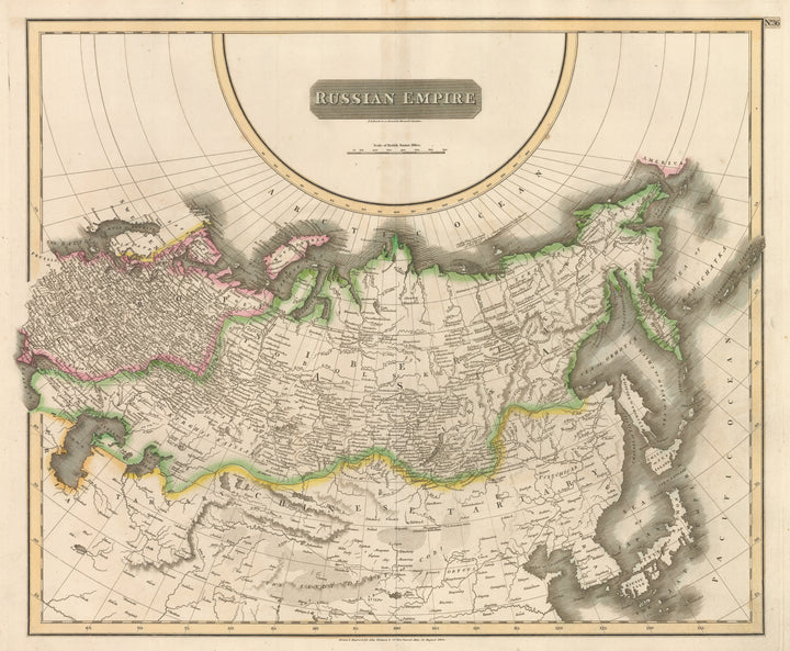 Antique Map of the Russian Empire. John Thomson, 1814