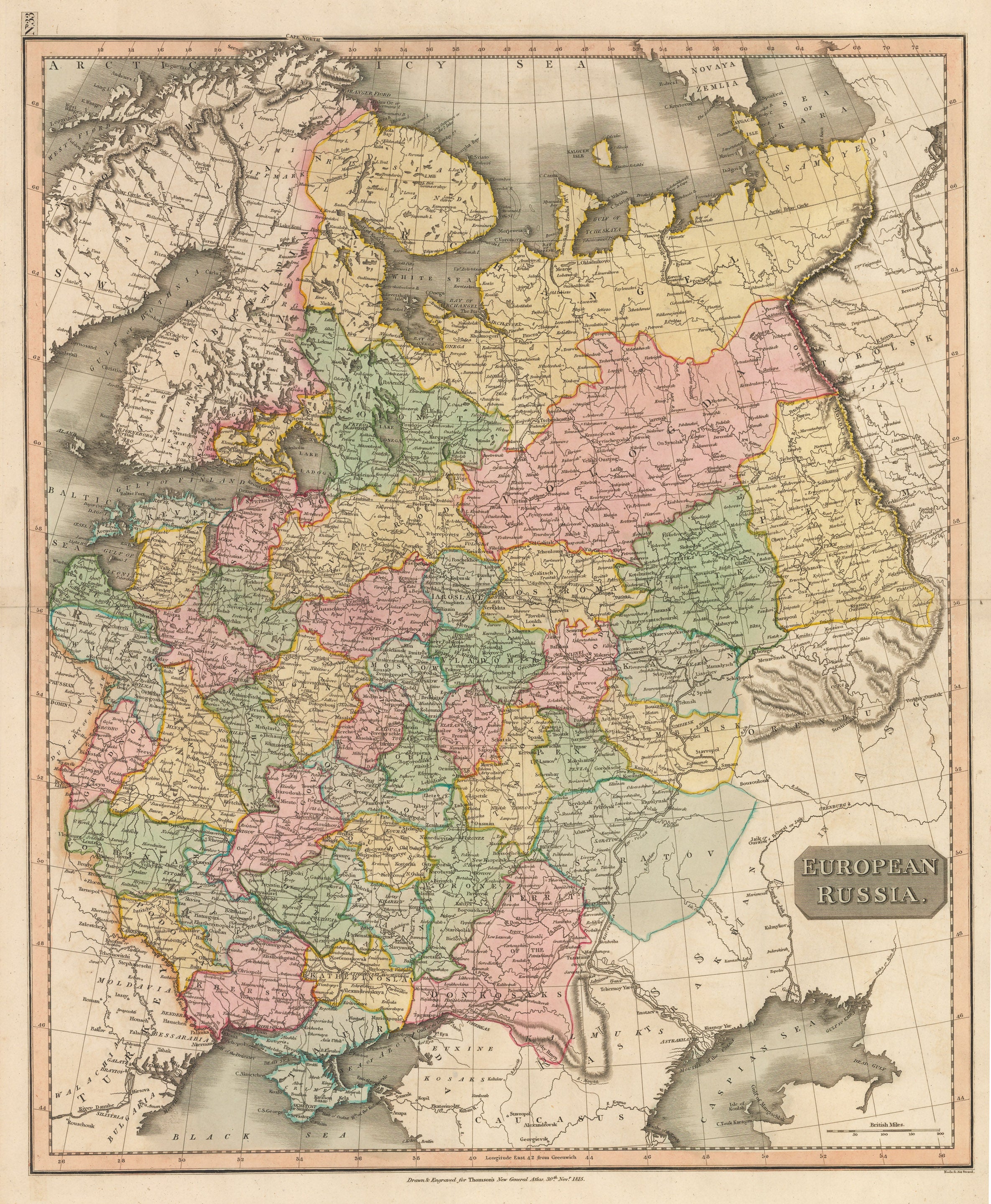 Antique Map: European Russia. By John Thomson, 1815 – New World ...