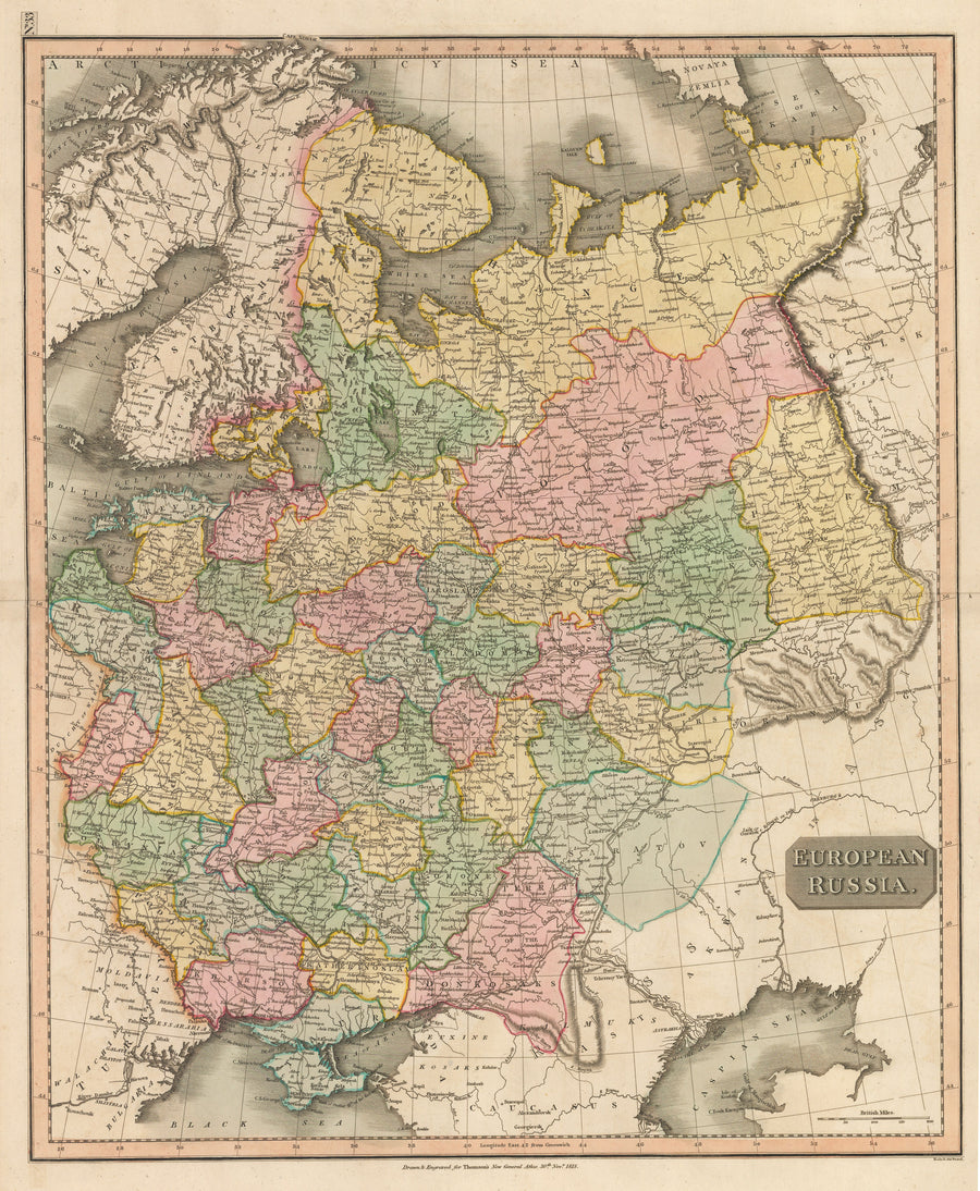 Antique Map: European Russia. By John Thomson, 1815
