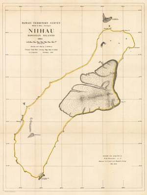 Map of Ni'ihau, Hawaiian Islands by: W.D. Alexander, 1906 | Forbidden Island