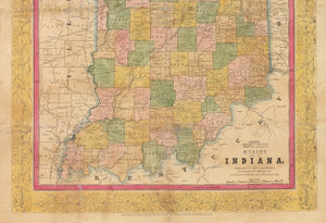 Morse's Map of Indiana by Rufus Blanchard, 1855