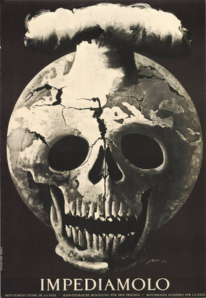 IMPEDIAMOLO By: Hans Erni, 1954 | Swiss Anti-WWII Poster, Persuasive War Propoganda