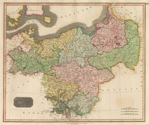 Antique map of Prussian Dominion, by John Thomson, 1815