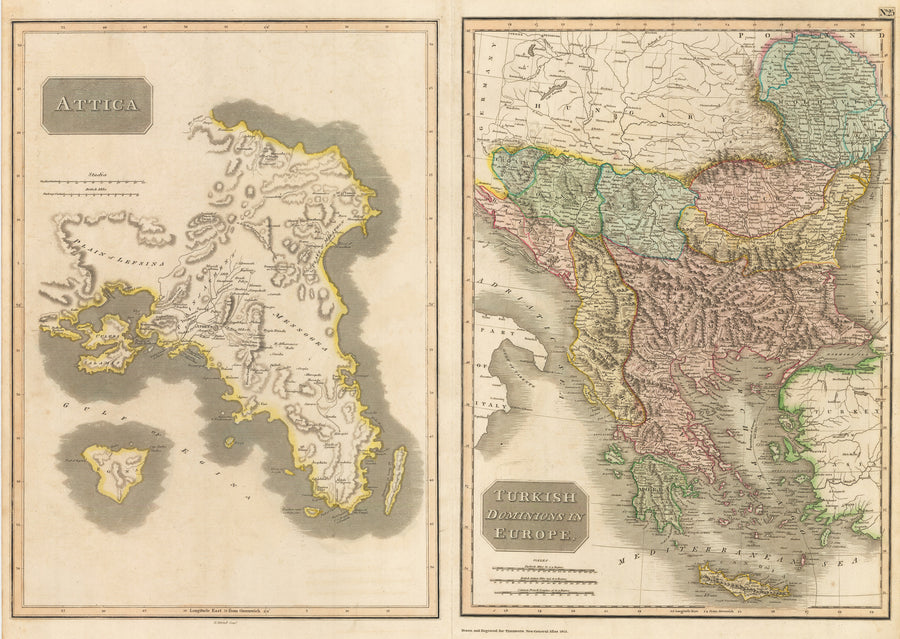 Antique map: Turkish Dominions in Europe. By Thomson. 1815