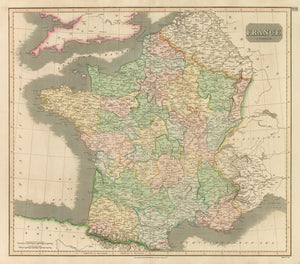 Antique map of France. By John Thomson. 1814