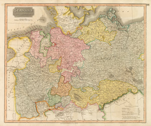 Antique map: Germany North of the Mayne by Thomson, 1816
