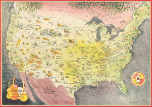 Country Music Map of the United States, 1954
