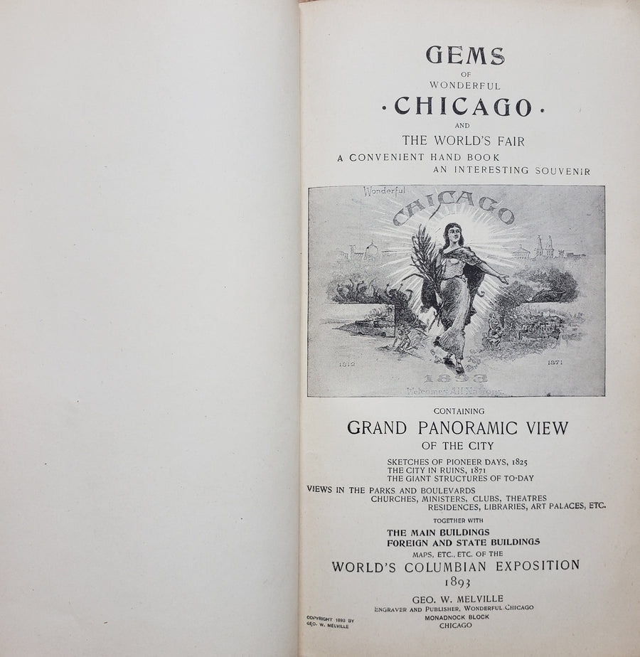 Gems of Wonderful Chicago and the World's Fair with Grand Panoramic View of the City. The Main Buildings, Foreign and State Buildings, of the Columbian Exposition.