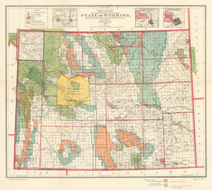 Antique Map of the State of Wyoming by: GLO, 1905 / 1906