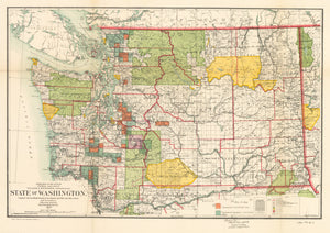 Antique Map of the State of Washington by: GLO, 1905 / 1906