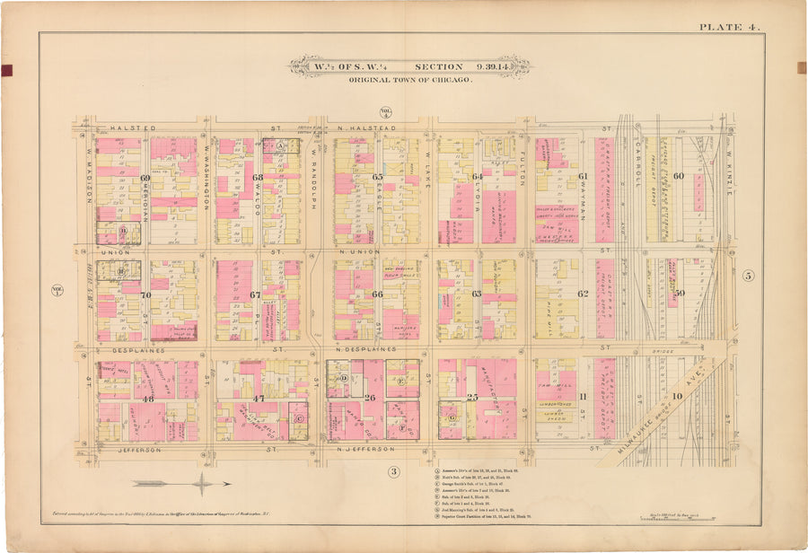Original Town of Chicago By: Elisha Robinson, 1886 - West Loop