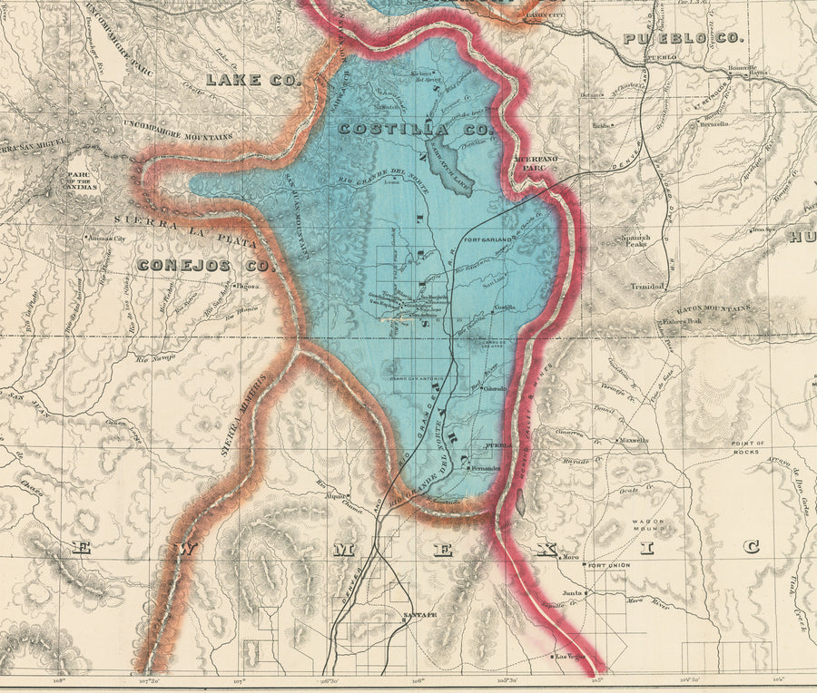 Map of Colorado Territory and Northern Portion of New Mexico Showing the System of Parcs By: William Gilpin Date: 1873