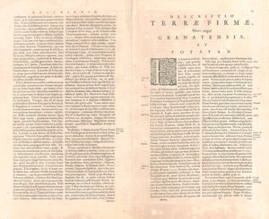 Antique Map Terra Firma et Novum Regnum Granatese et Popayan By: Blaeu, 1640 | VERSO