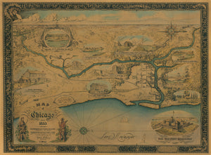 1932 Map of Chicago about 1832