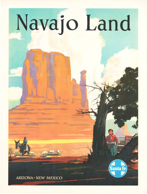 Vintage Poster: Santa Fe Railway - Navajo Land by Elms, 1950 (c)
