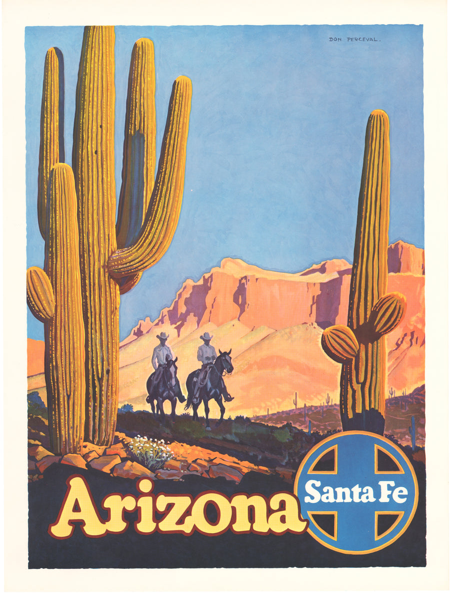 Vintage Poster: Santa Fe Railway - Arizona by Don Perceval, 1940s