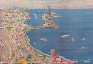 The 1934 Century of Progress, Looking North by: Henry McEwin Pettit - Rare Bird's Eye View of the 1933 Chicago World's Fair