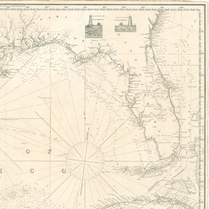A Chart of the Gulf of Mexico, with plans of the Principal Harbours, & c. by: J.S. Hobbs, 1848