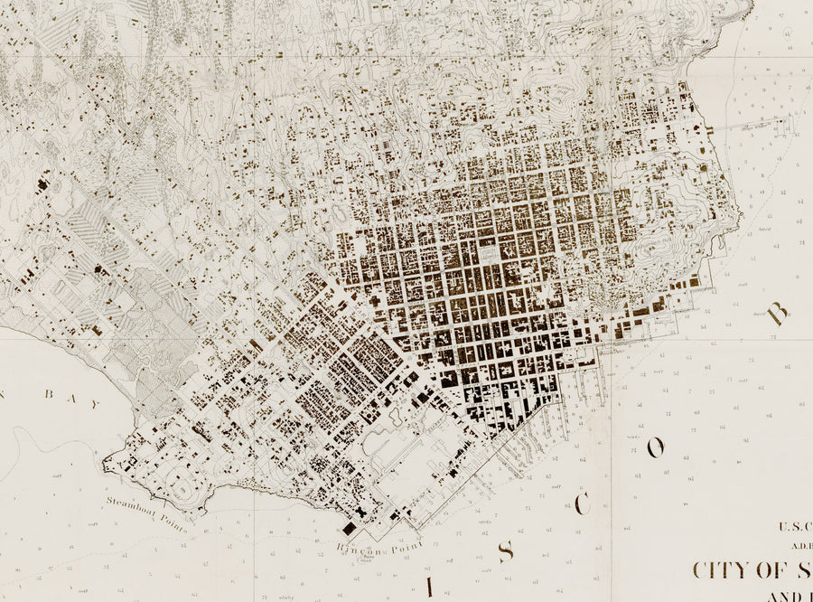 Antique Map:  U.S. Coast Survey City of San Francisco and its Vicinity, 1859