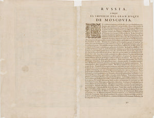 Antique Map of Russia: Russiae, Moscoviae et Tartariae Descriptio Auctore... by: Abraham Ortelius,1584 | VERSO