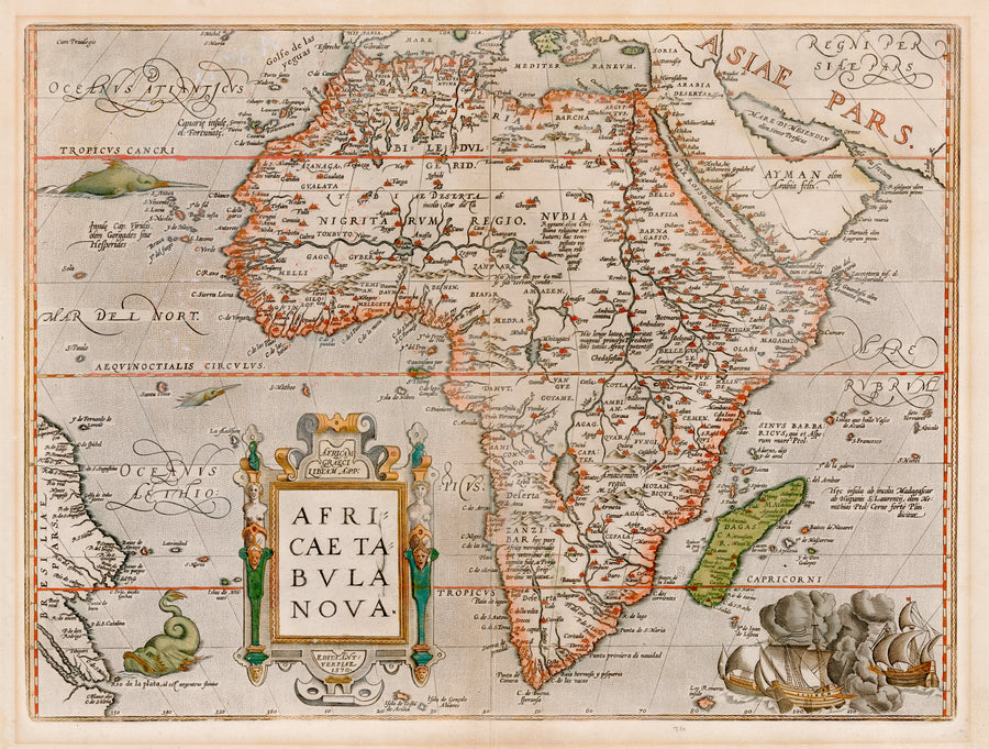 Antique Map of Africa: Africae Tabula Nova by: Abraham Ortelius, 1588