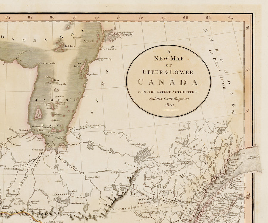 Antique Map of Canada: A New Map of Upper and Lower Canada by: John Cary, 1807