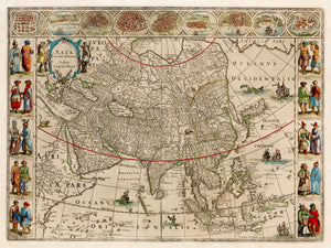 Antique Map: Asia noviter delineata by: Blaeu 1635