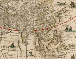 Antique Map: Asia noviter delineata by: Blaeu 1635