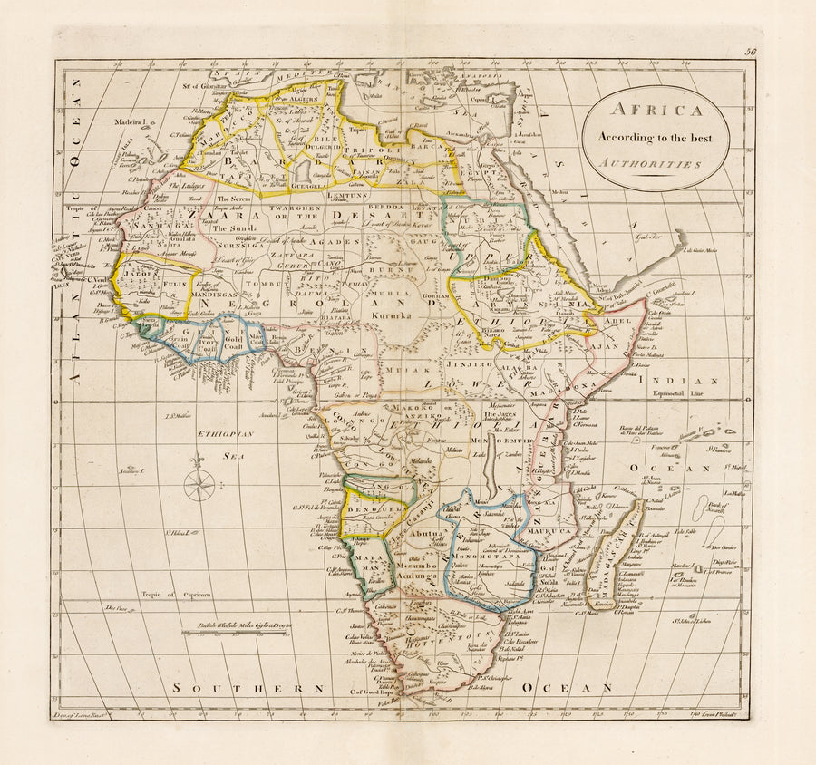 Antique Map: Africa According to the best Authorities by Guthrie, 1784