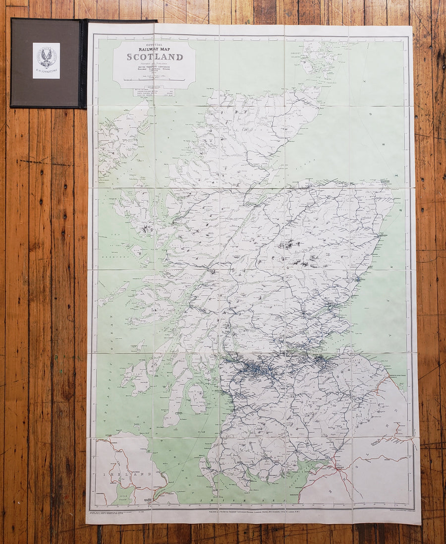 Vintage Travel Map: Official Railway Map of Scotland, 1960