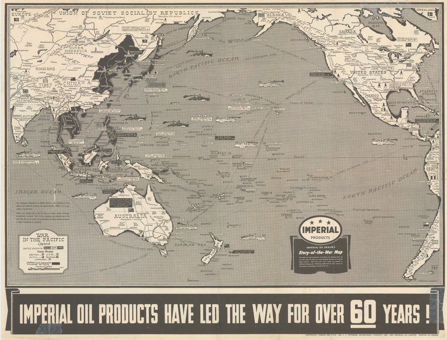 Imperial Oil Dealer’s Story-of-the-War Map by Stanley Turner, 1942 | VERSO